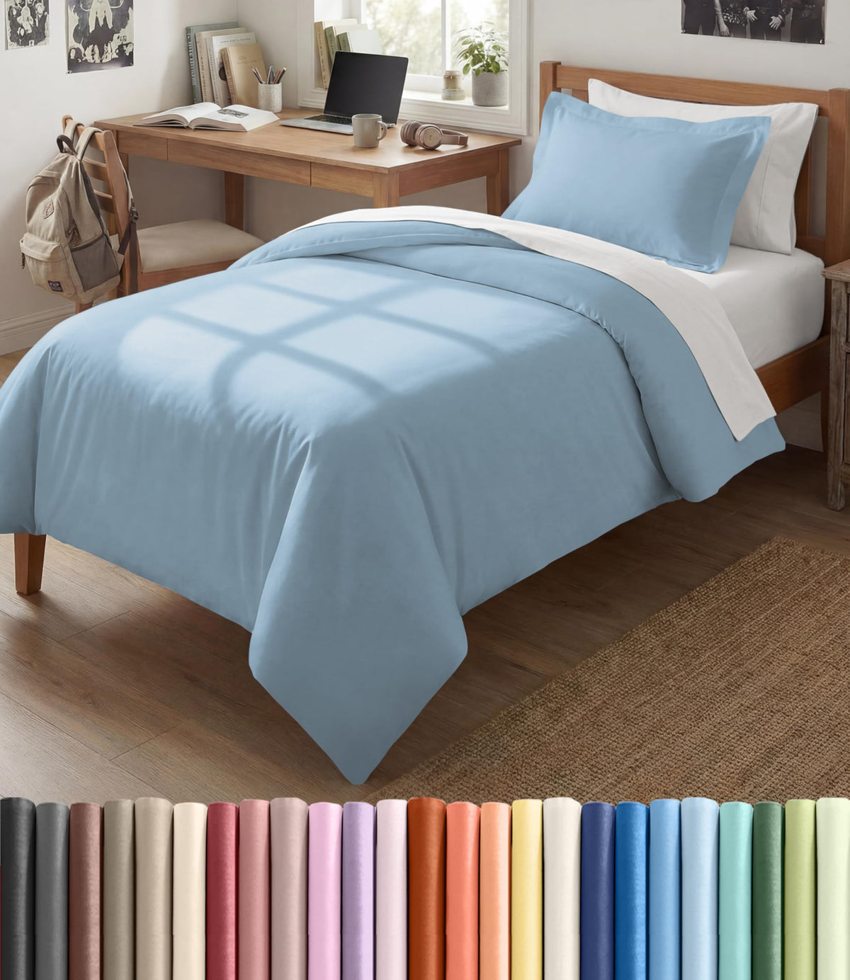 Duvet Cover Queen Size - Extra Soft 3 Piece with Zipper Closure - White