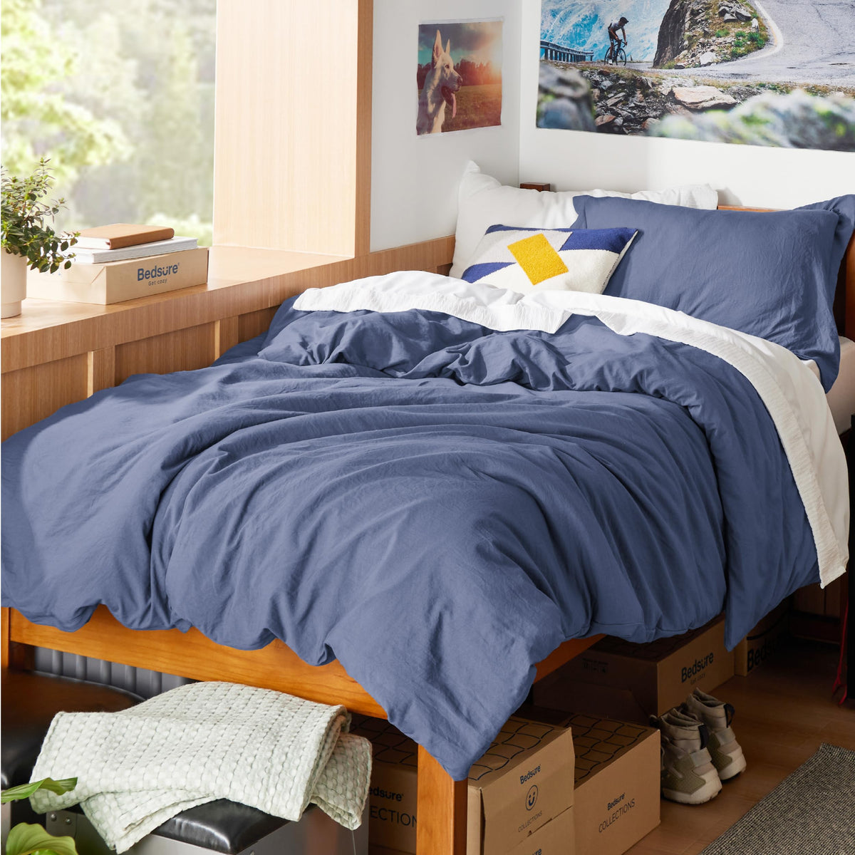 Bedsure Prewashed Twin/Twin XL Duvet Cover, Cotton-Like Bedding Set, White