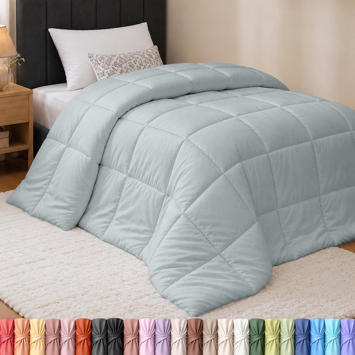 Utopia Bedding Queen Comforter, Duvet Insert, Black, 88 x 88 Inches