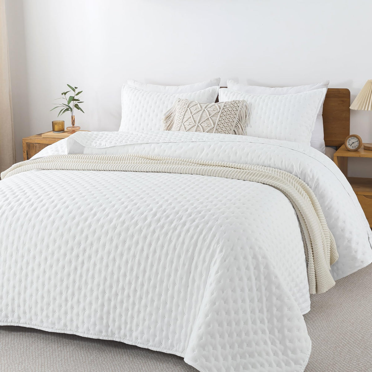 Andency Burnt Orange King Size Quilt Bedding Set, 3 Pieces Bedspread