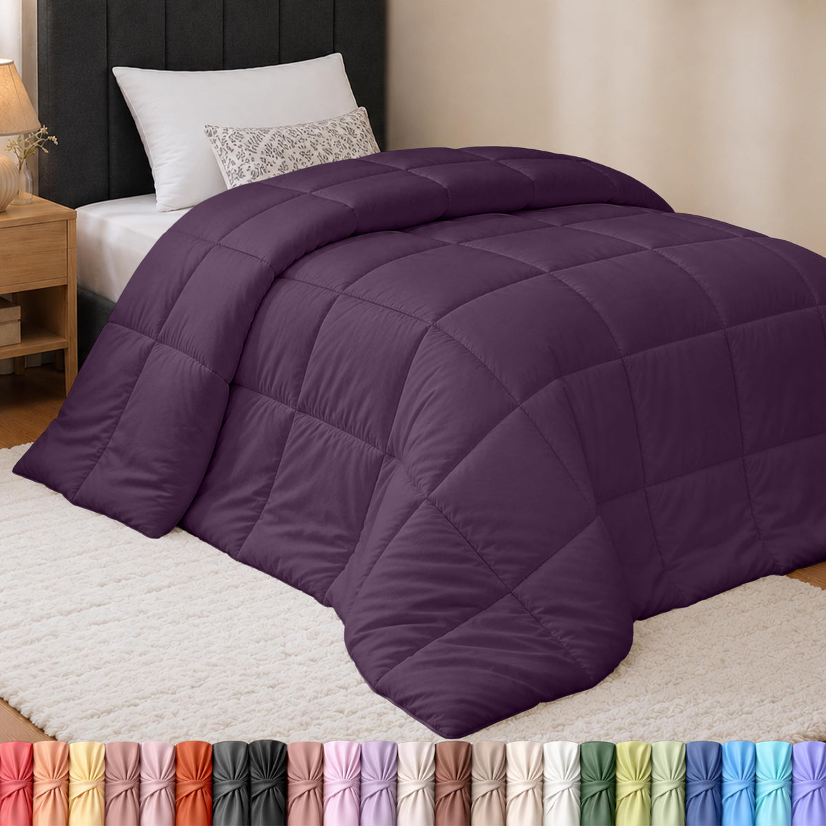 Utopia Bedding Queen Comforter, Duvet Insert, Black, 88 x 88 Inches