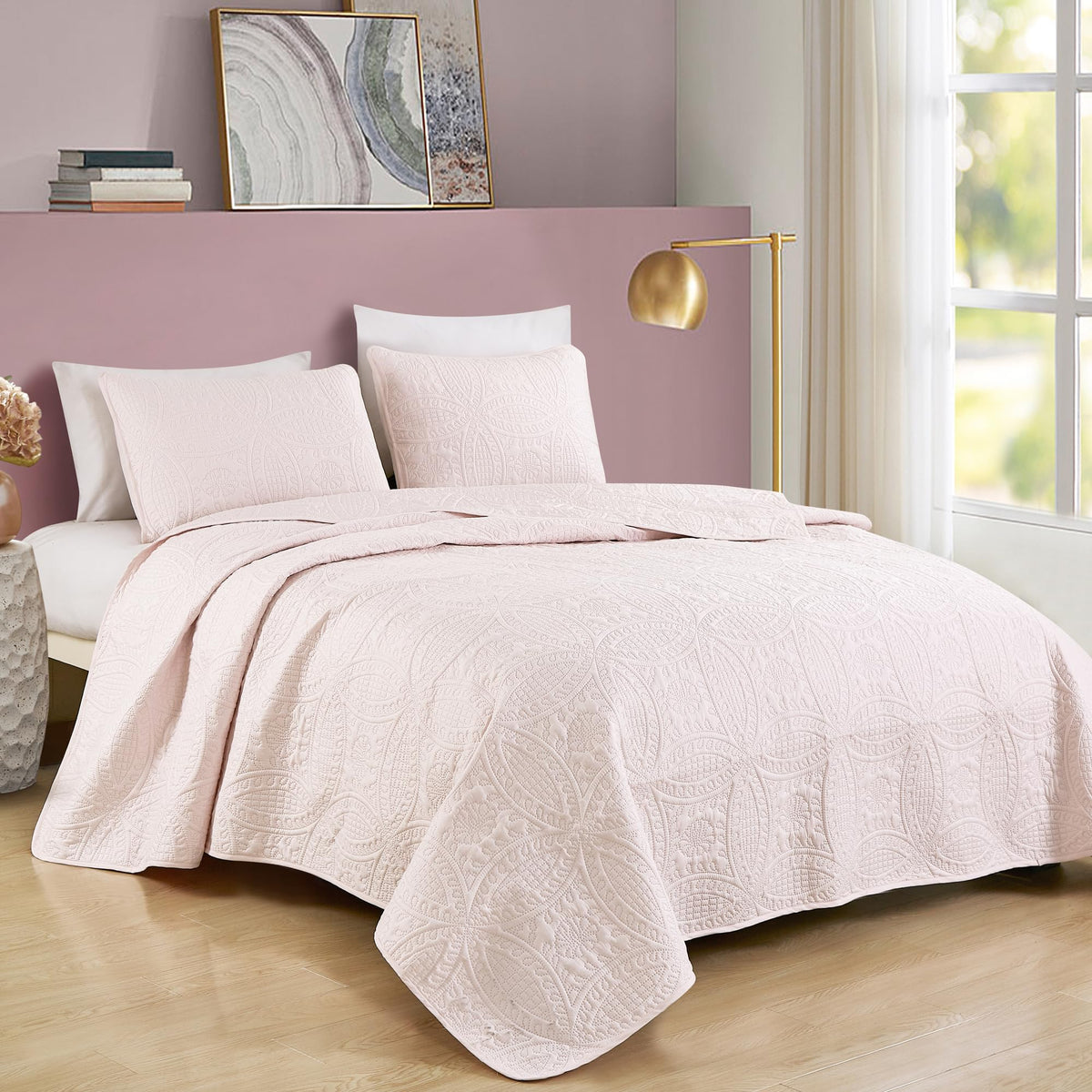 Chezmoi Collection Austin 3-piece Oversized Bedspread Coverlet Set (Queen, Teal)
