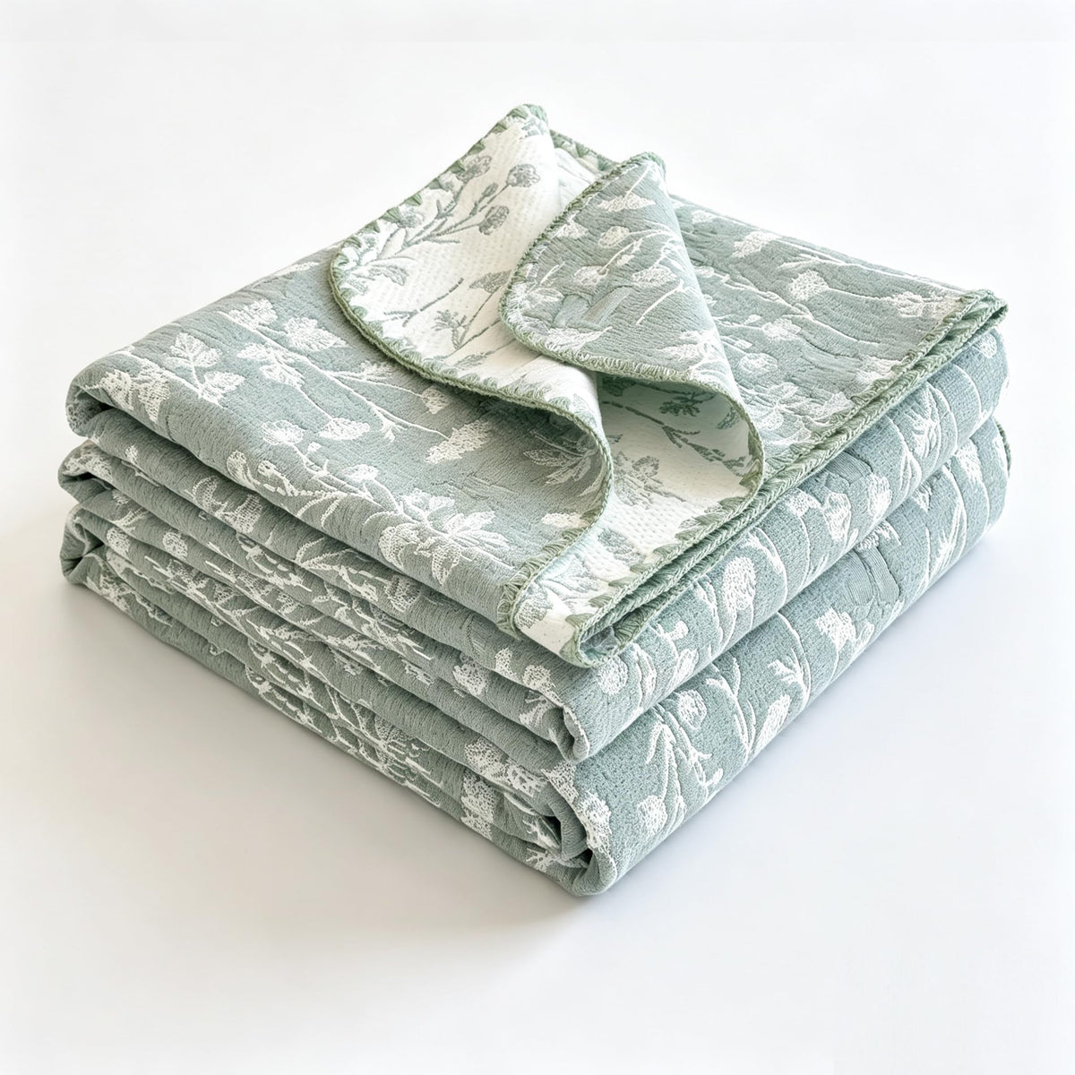 100% Cotton Muslin Blanket Twin Size 4-Layer Gauze Quilted Lightweight Breathable Cooling Bed Blanket for Adults, Soft Summer Bed & Couch Cover All Season (Yellow-Gray, Twin 60 * 80 in)