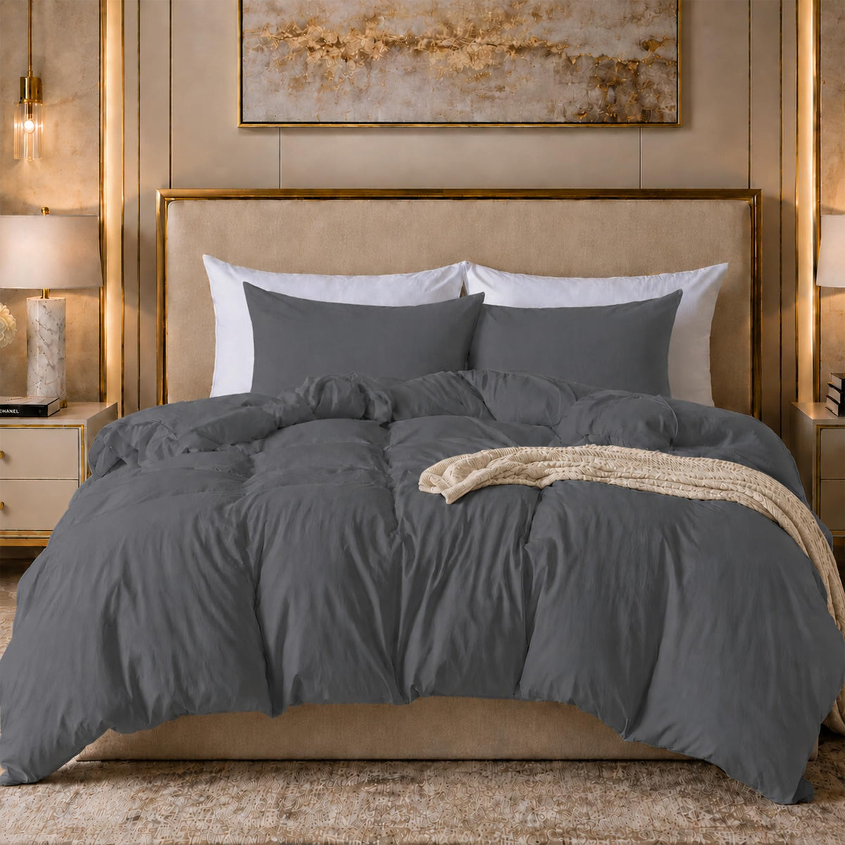 ROSE&RISY Duvet Cover Set Twin Size, Blue Striped Comforter Cover with Button Closure, Breathable and Cooling, Includes 1 Duvet Cover, 1 Pillowcase, No Comforter, (Blue Stripe, Twin)