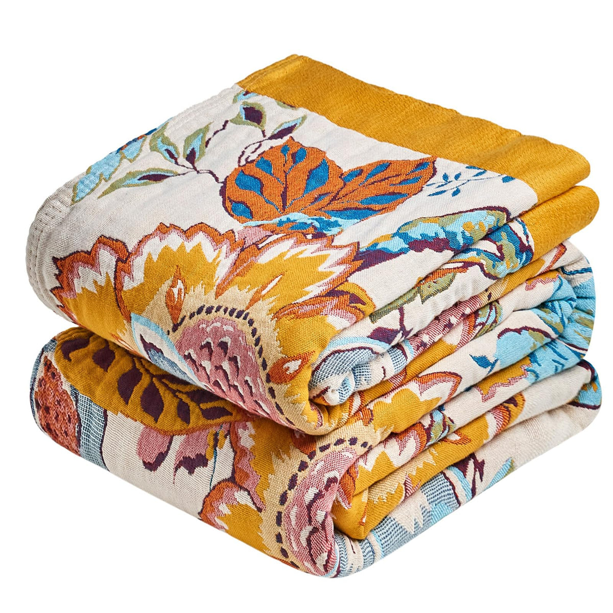 Boho Throw Blanket, 100% Cotton Lightweight Throws for Couch 50"x60"