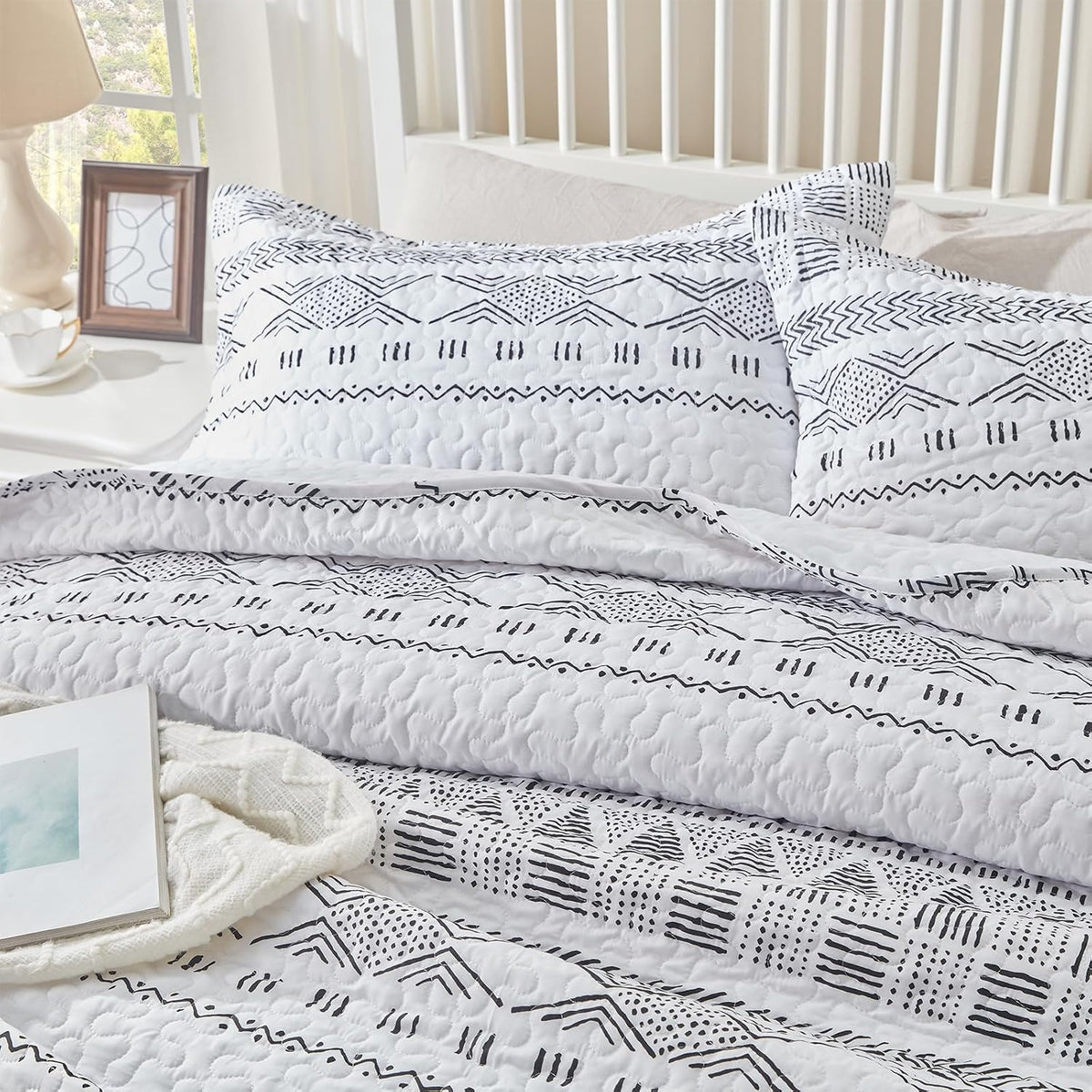 SunStyle Home Floral Queen Quilt Bedding Set, Lightweight Bedspreads,Boho