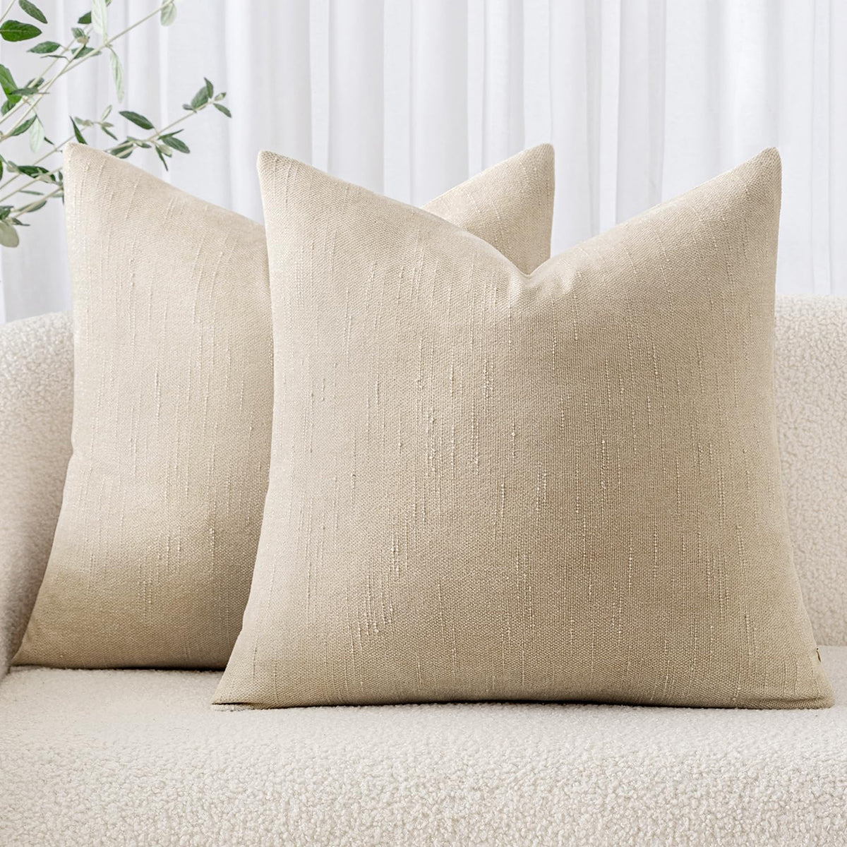 MIULEE 26x26 Inch Euro Textured Chenille Pillow Covers Chocolate Brown