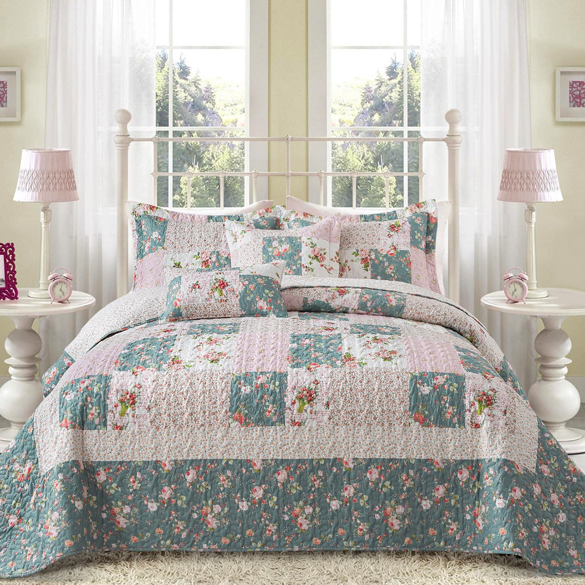 BEDIFANY 100% Cotton Cover Quilts King Size for Farmhouse- Fall Bedspread