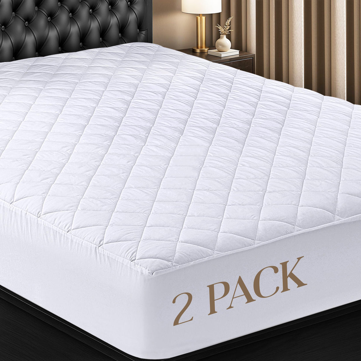 King Mattress Pad, Quilted Mattress Protector Topper fits 16" Deep Pocket