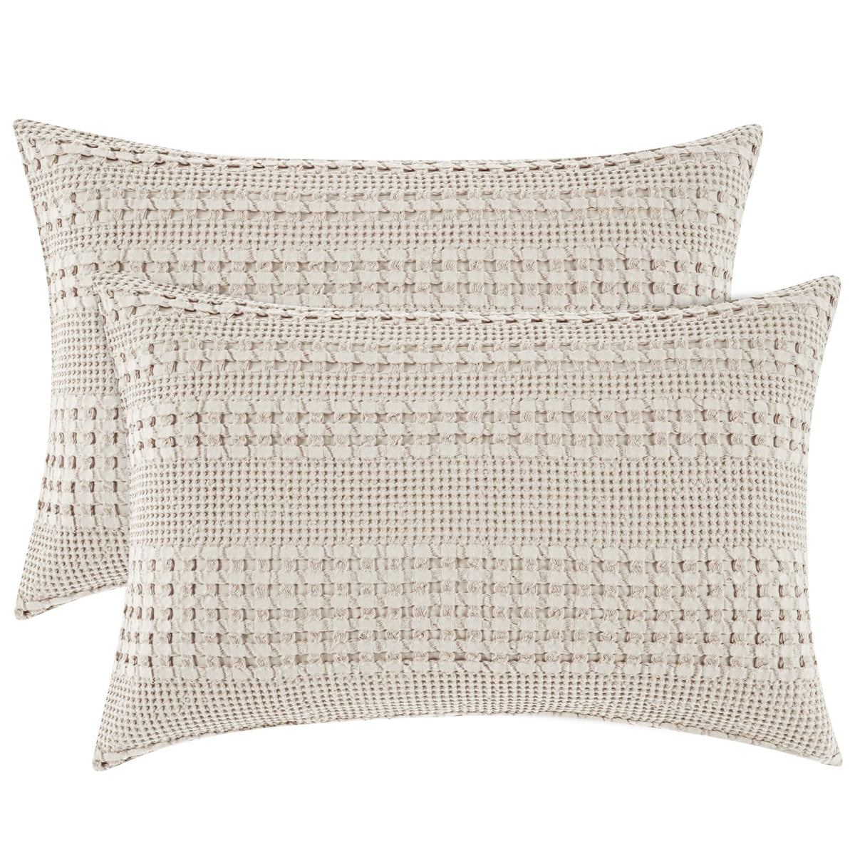 PHF Cotton Waffle Body Pillowcase 20" x 54", Oatmeal, No Insert