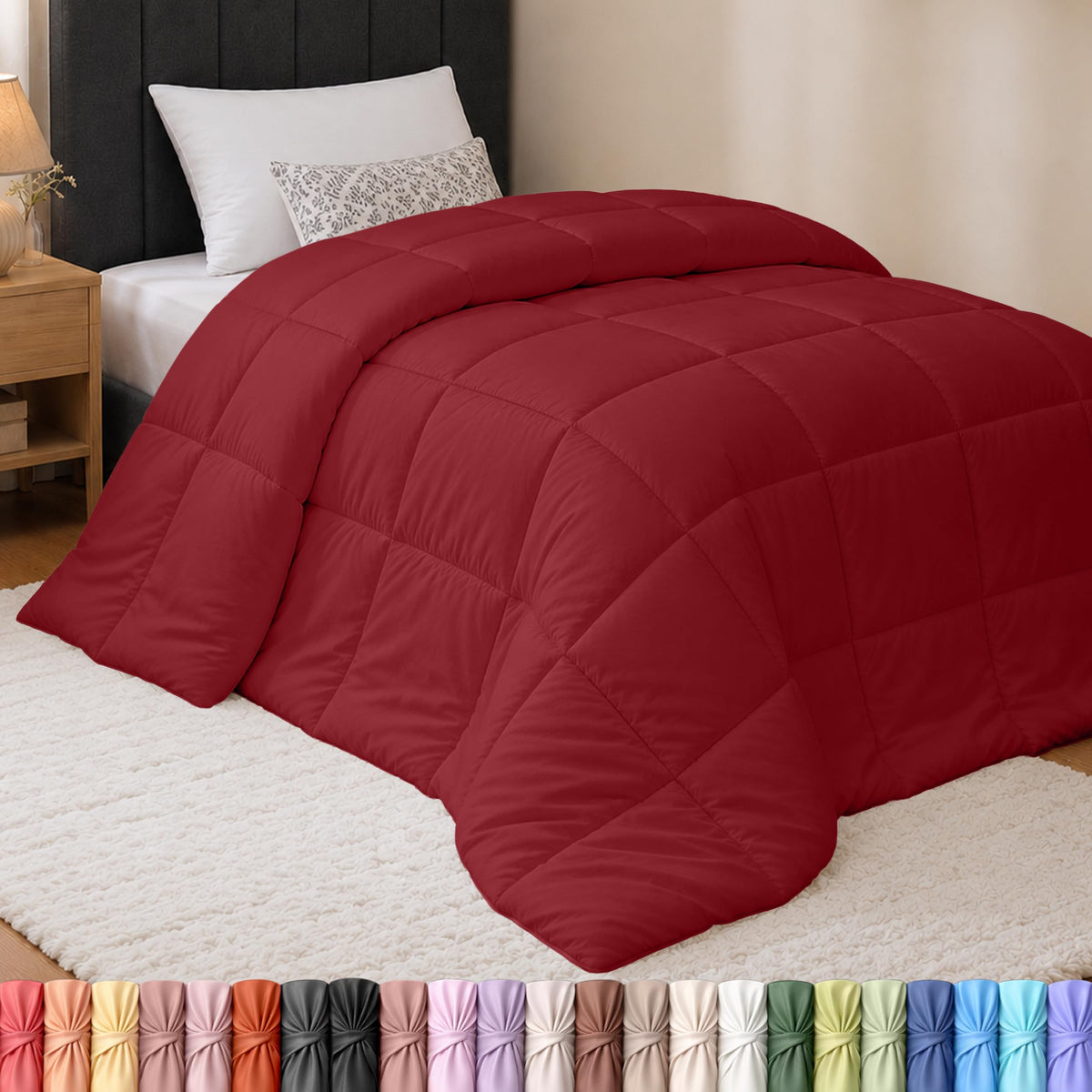 Utopia Bedding Queen Comforter, Duvet Insert, Black, 88 x 88 Inches