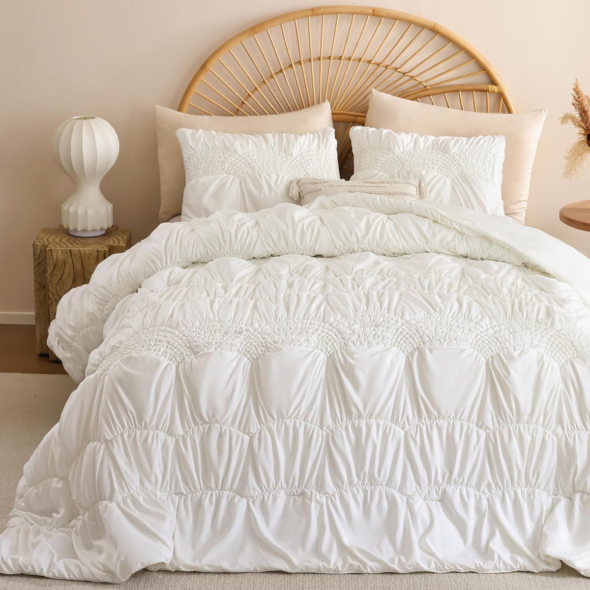 JANZAA Quilts Queen Size, Sage Green Bedspread 3 Pcs Floral Bedding Set