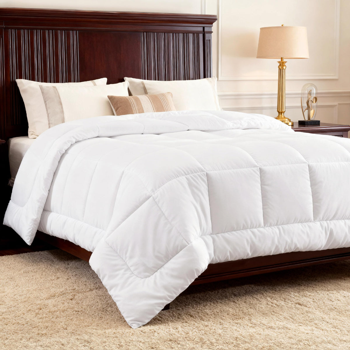 Bedsure King Comforter Duvet Insert - Bed Comforter Quilted, White