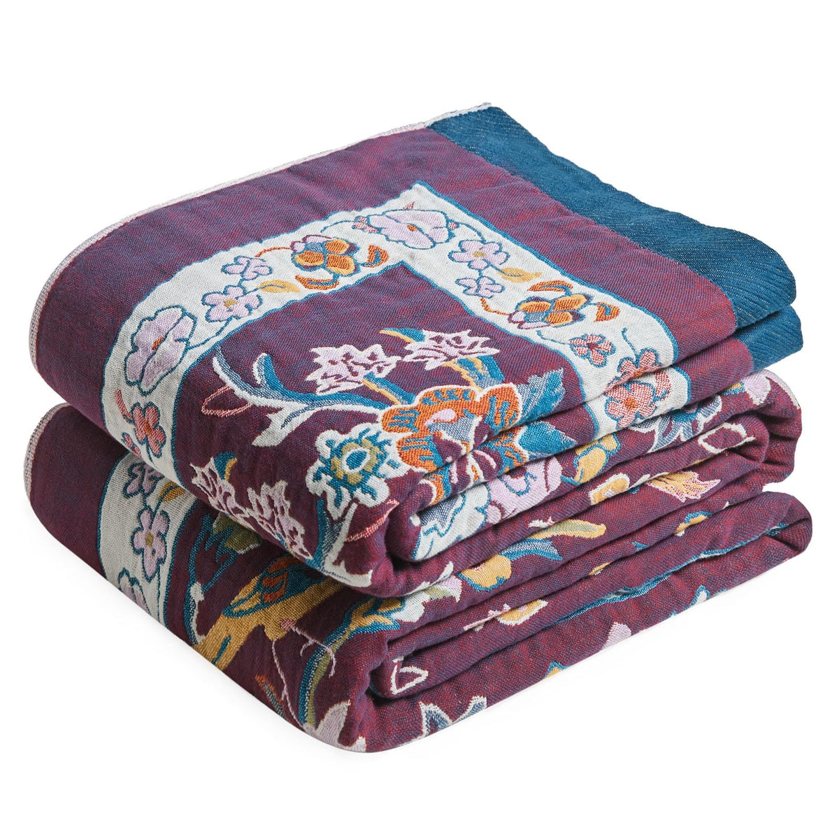 Boho Throw Blanket, 100% Cotton Lightweight Throws for Couch 50"x60"