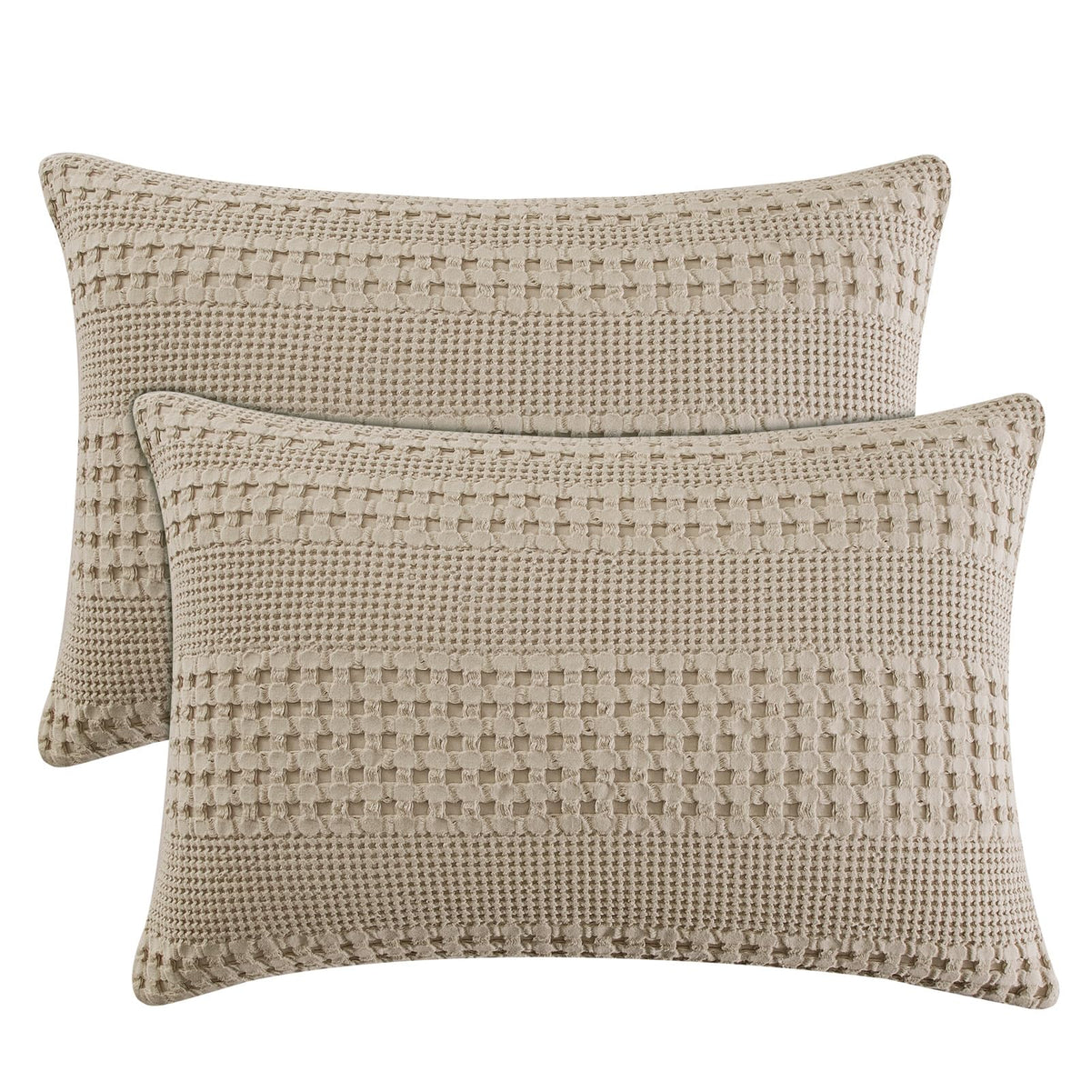 PHF Cotton Waffle Body Pillowcase 20" x 54", Oatmeal, No Insert