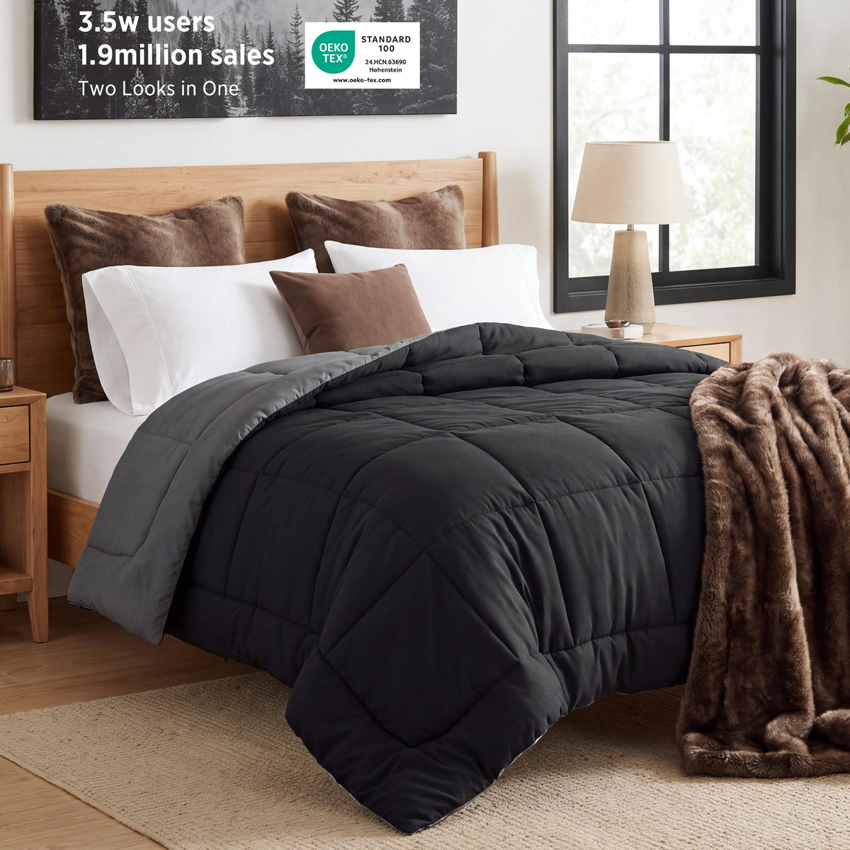 Bedsure King Comforter Duvet Insert - Bed Comforter Quilted, White
