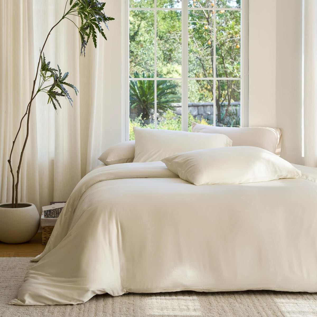 DOZ Duvet Cover Set, 100% Viscose derived from Bamboo, Organically Grown, Buttery Soft, Cooling Duvet Covers, High GSM, 1 Duvet Cover and 2 Pillowcases, 106"x90" (Teal, King/Cal King)