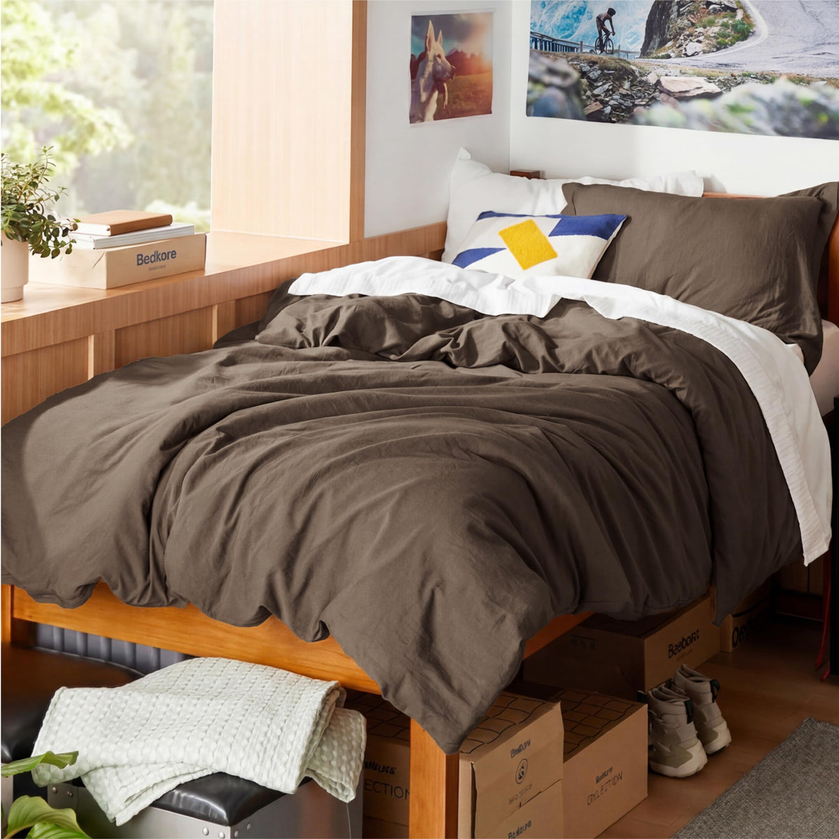 Bedsure Prewashed Duvet Cover Full, Cotton-Like Soft Bedding Set, White