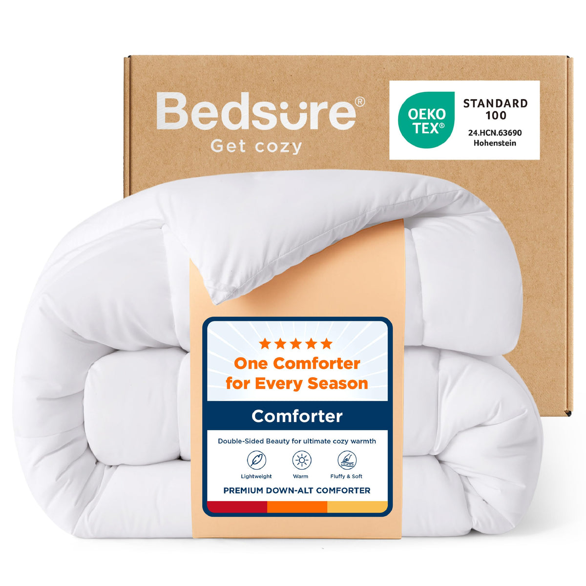 Bedsure King Comforter Duvet Insert - Bed Comforter Quilted, White