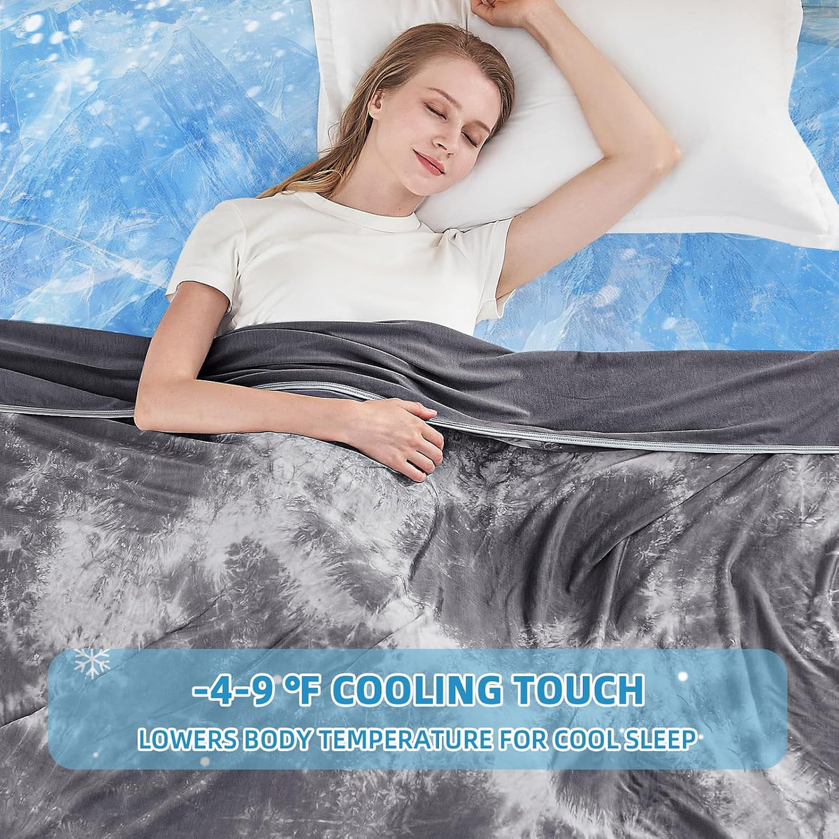 inhand Cooling Blanket King Size for Hot Sleepers (90"x108", Gray)