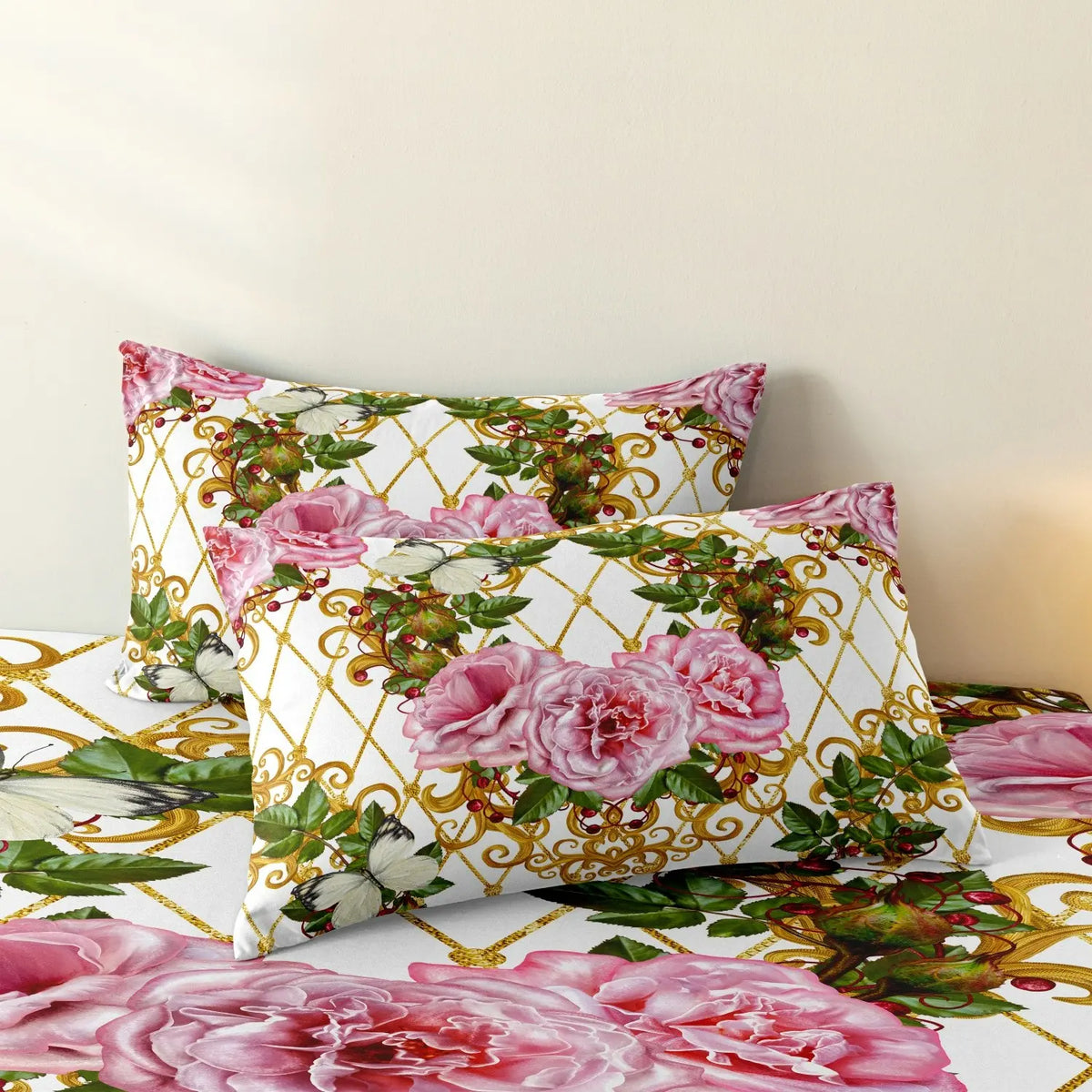 3pcs Set Luxury Style Floral Pattern Bedding Duvet Cover Set, Decorative Duvet Cover, Machine Washable Duvet, 1 Set Including 1 Duvet Cover & 2 Pillowcases without Filler, Soft Comfortable Comfy Bed Sets for Home Bedroom Hotel