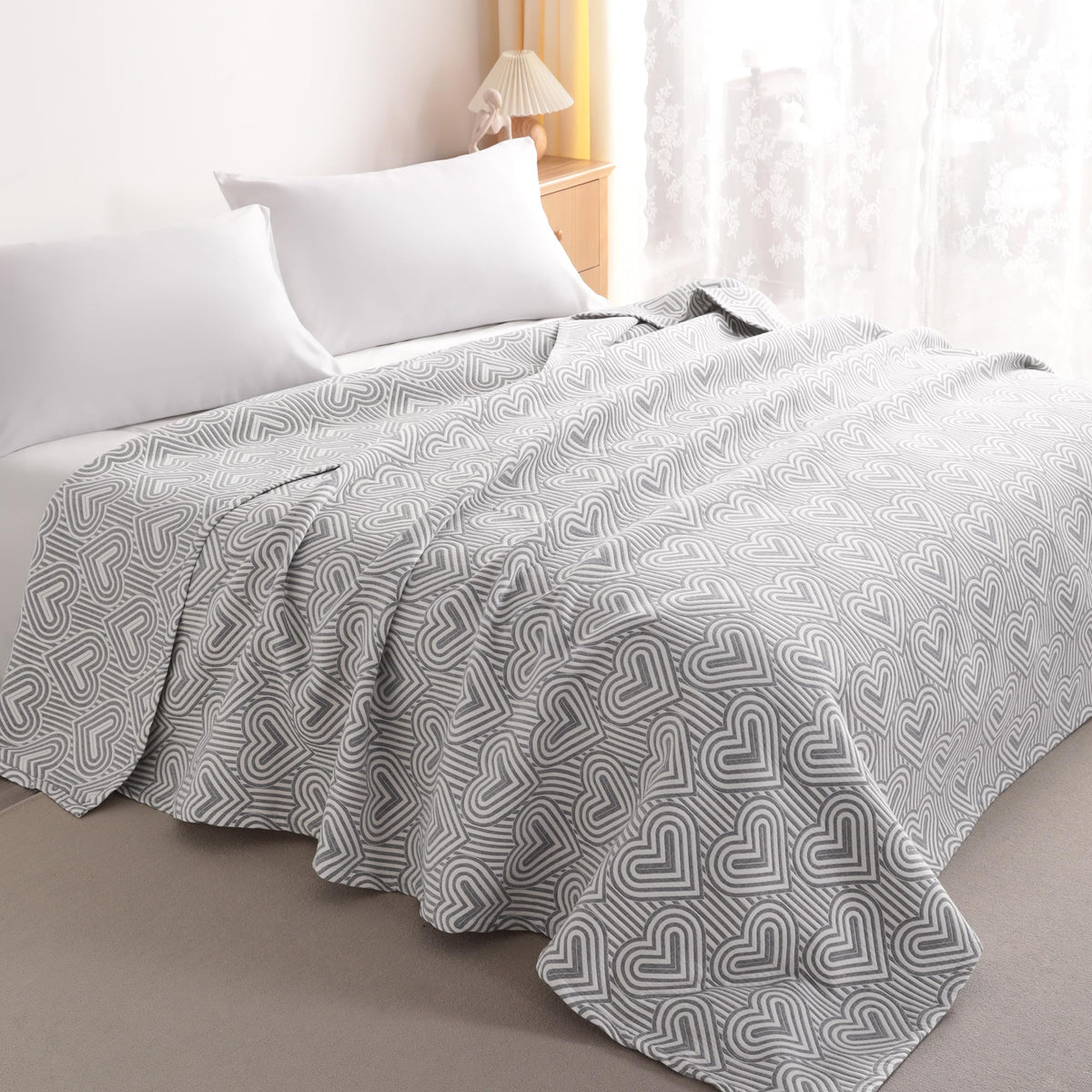 NTBAY Twin 3 Layer Muslin Cotton Blanket, 68 x 92, Blue Stars