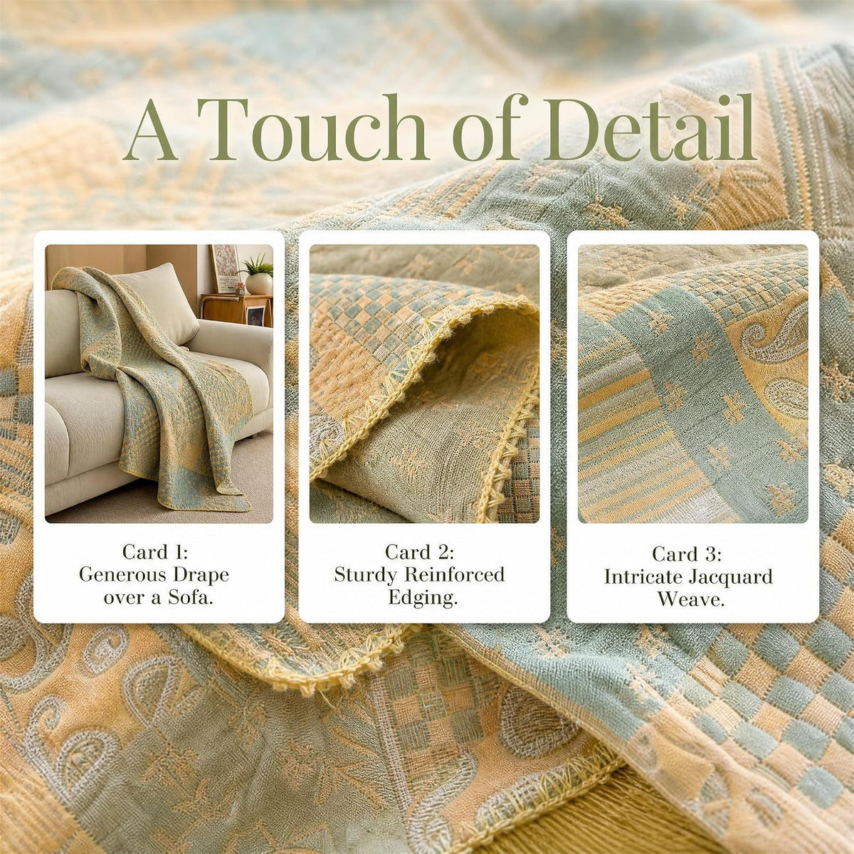 100% Cotton Muslin Blanket Twin Size 4-Layer Gauze Quilted Lightweight Breathable Cooling Bed Blanket for Adults, Soft Summer Bed & Couch Cover All Season (Yellow-Gray, Twin 60 * 80 in)