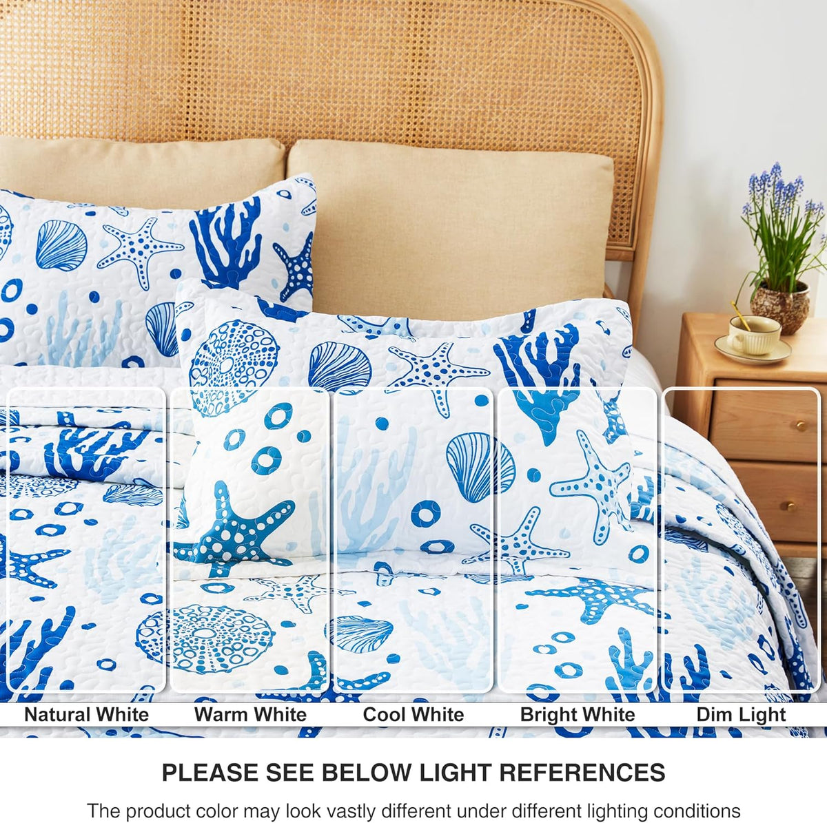 Love's cabin Quilts for Queen Coastal White Bedspreads Bedding Set - Summer Beach Nautical Quilt Lightweight Bedspread - Reversible Bedding Coverlet for All Season - 3 Piece
