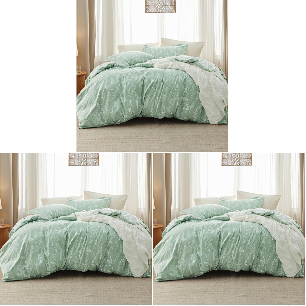 Bedsure Floral Comforter Set Cute Bedding Set Twin/Twin XL Reversible Black