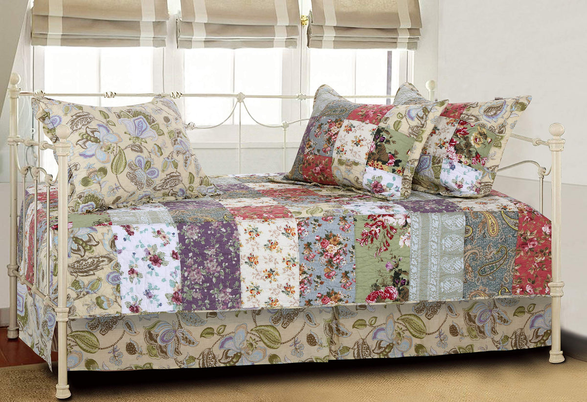 Greenland Home Fashions Antique Chic 5-Piece Daybed Quilt Set, Multicolor