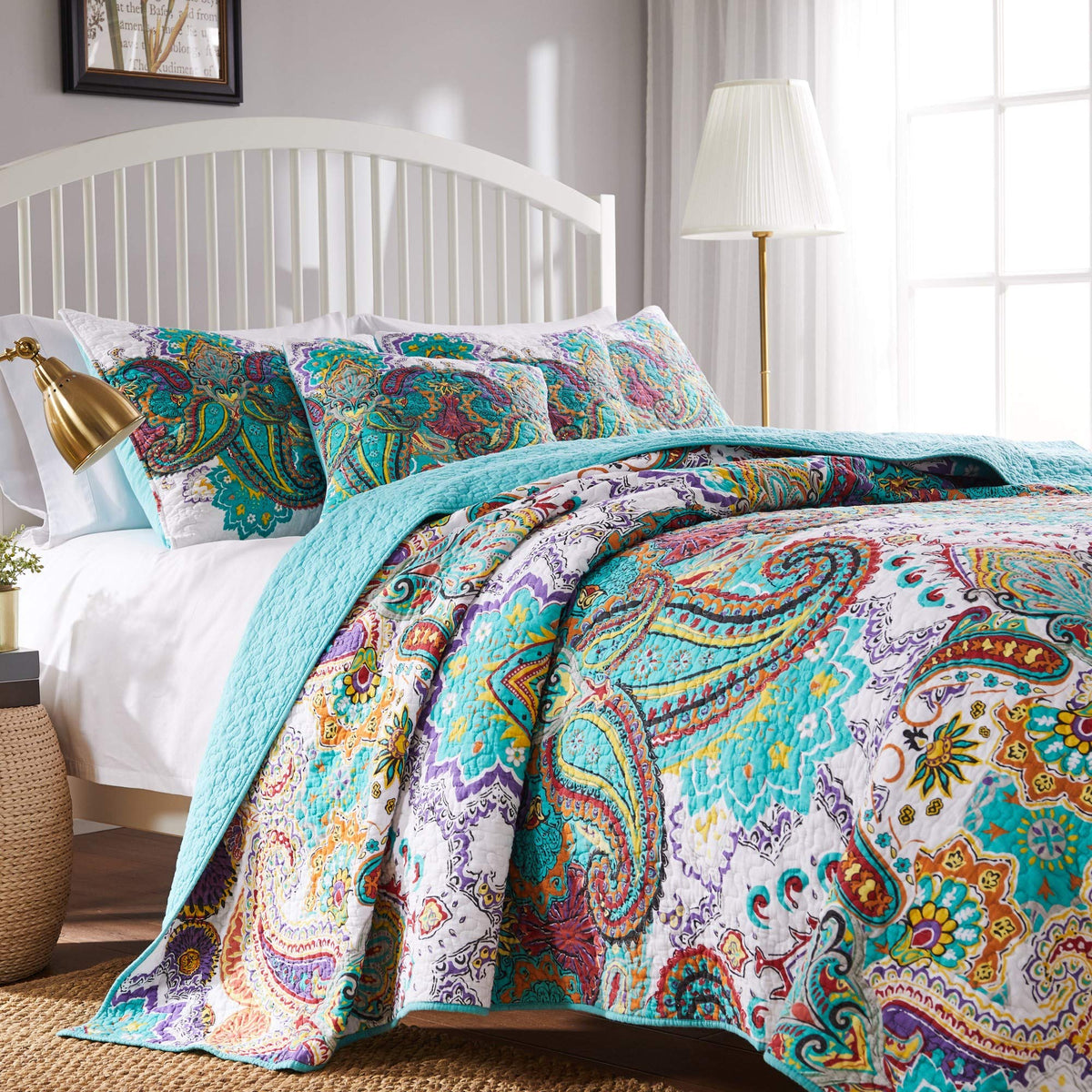 Greenland Home 100% Cotton Fashion Quilt Collection, Prewashed, Reversible Quilt Set, 2-Piece Twin/XL, Katy