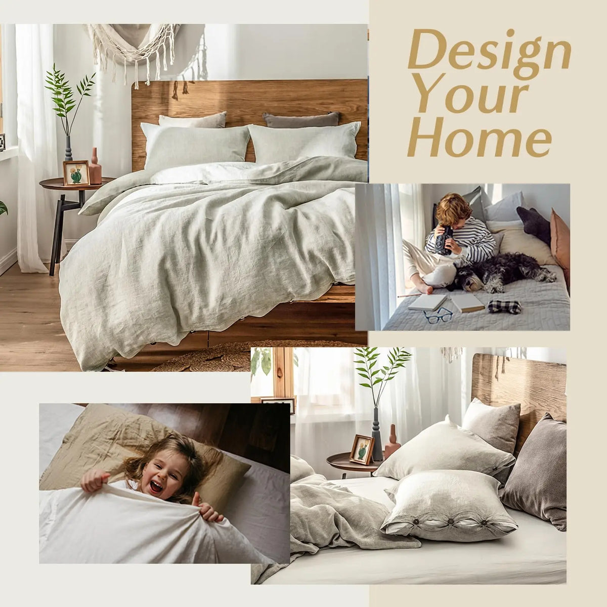 Simple&Opulence 100% Linen Duvet Cover Set, Belgian Flax Breathable Bedding, Comforter Cover+ Pillowsham with Coconut Button Closure, memorial day