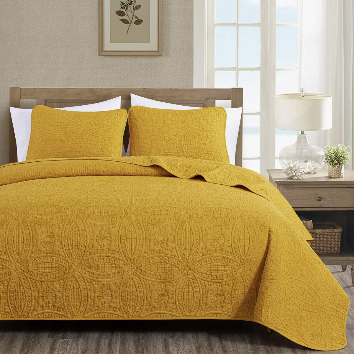 Chezmoi Collection Austin 3-piece Oversized Bedspread Coverlet Set (Queen, Teal)
