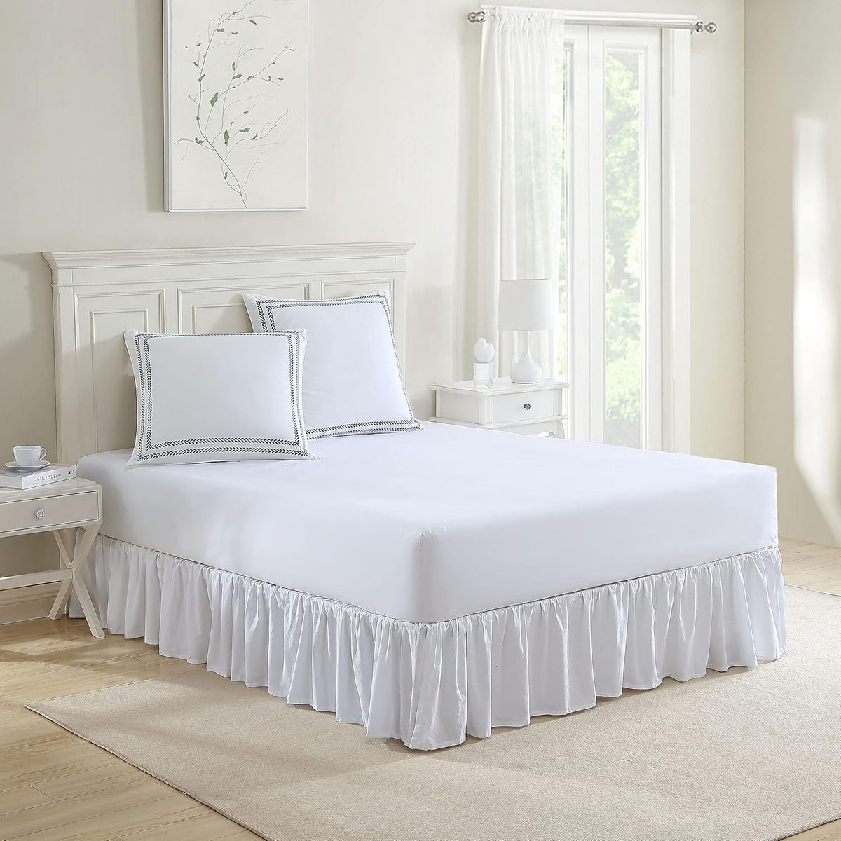 Laura Ashley - 2 Pack European Shams, 100% Cotton Embroidered Pillow Covers
