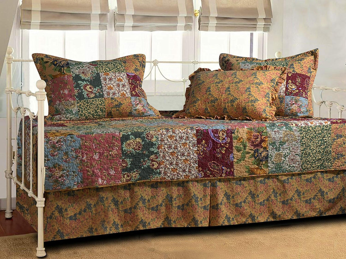 Greenland Home Fashions Antique Chic 5-Piece Daybed Quilt Set, Multicolor