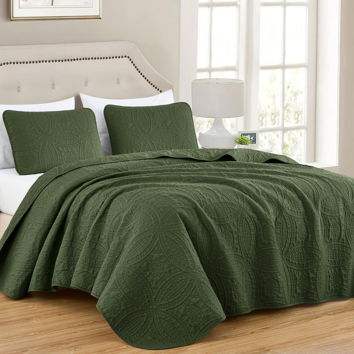 Chezmoi Collection Austin 3-piece Oversized Bedspread Coverlet Set (Queen, Teal)