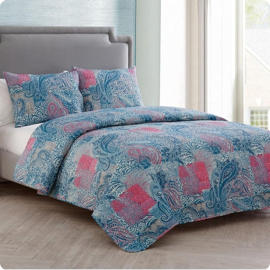 VCNY Home Caroline Quilt Set, King 3-Piece, Taupe