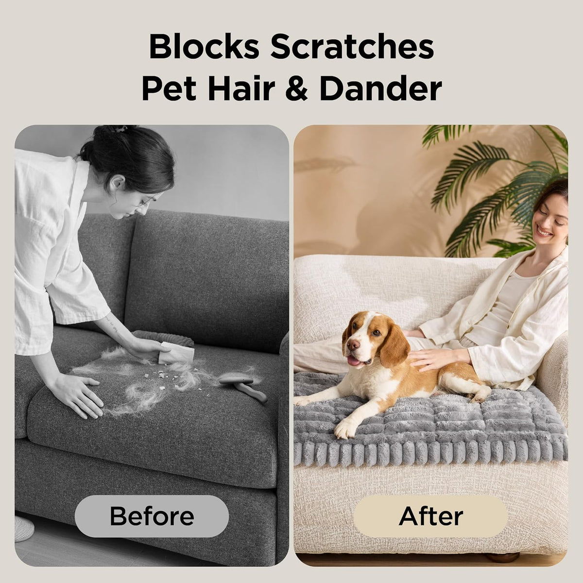 Bedsure Comfyfleece® Sofa Cover, Couch Covers for Dogs, 27.6 x 82.7 Grey