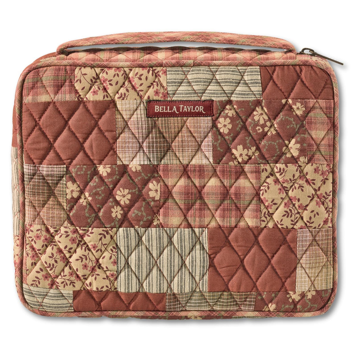 Bella Taylor Bible Cover, Quilted Bible Case, Khaki Patchwork