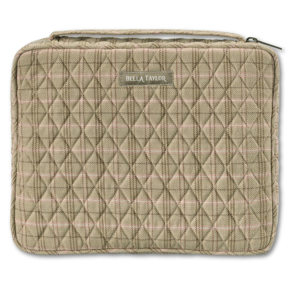 Bella Taylor Bible Cover, Quilted Bible Case, Khaki Patchwork
