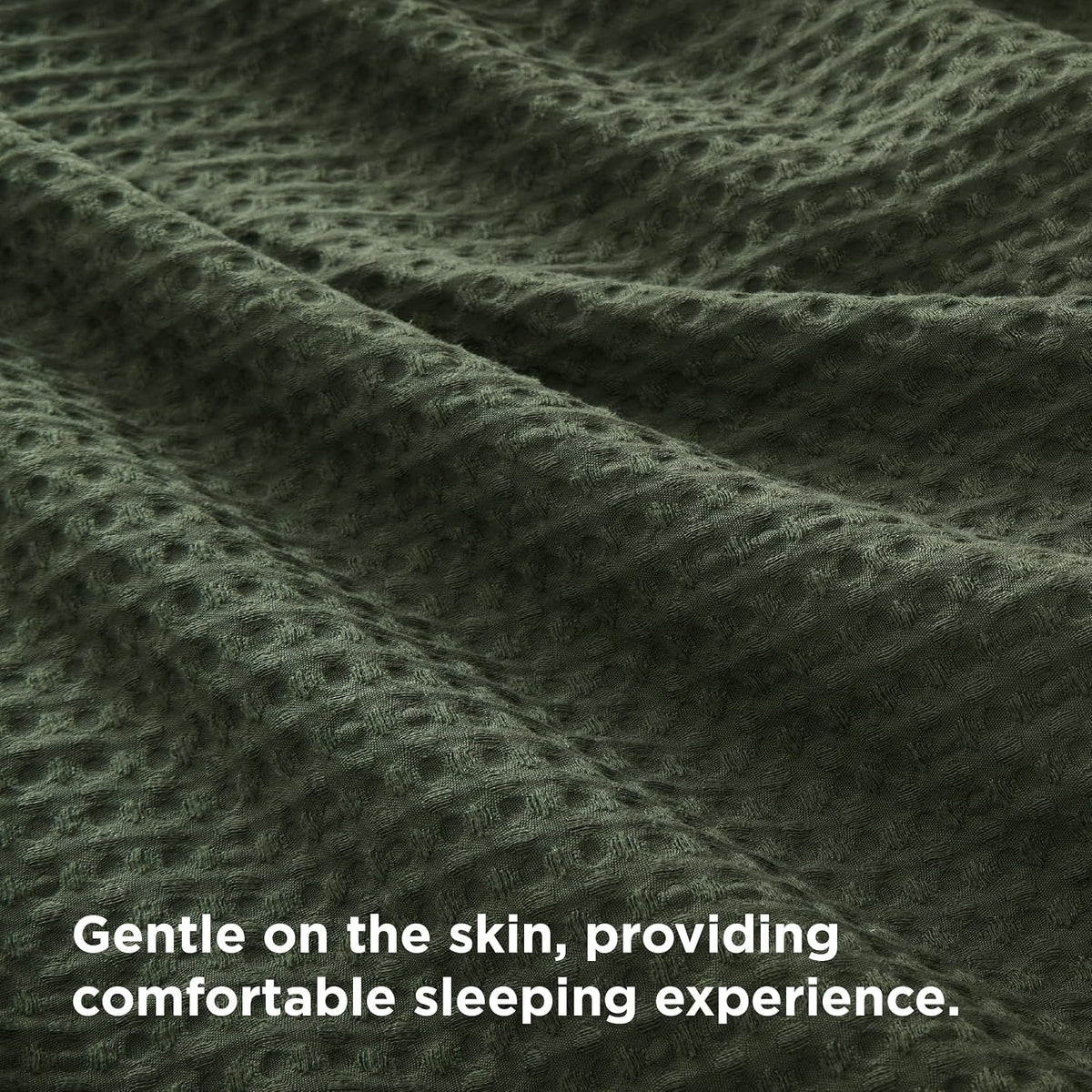 Bedsure Textured Duvet Cover King Size, Soft & Breathable Comforter Cover for All Season, 3 Pieces Wrinkle-Resistant Zipper Bedding with 8 Corner Ties, Olive Green