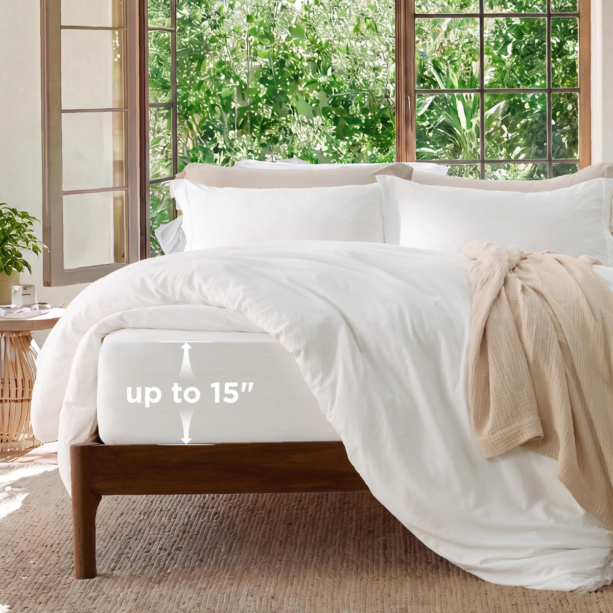 Bedsure Prewashed Duvet Cover Full, Cotton-Like Soft Bedding Set, White