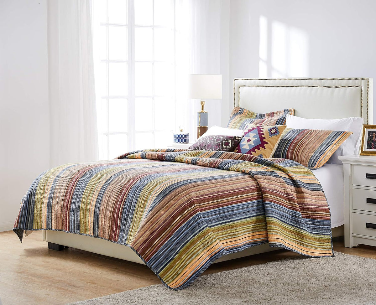 Greenland Home 100% Cotton Fashion Quilt Collection, Prewashed, Reversible Quilt Set, 2-Piece Twin/XL, Katy