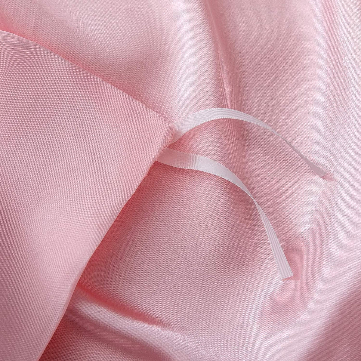 P Pothuiny 5 Pieces Blush Pink Satin Duvet Cover Full/Queen Size Set