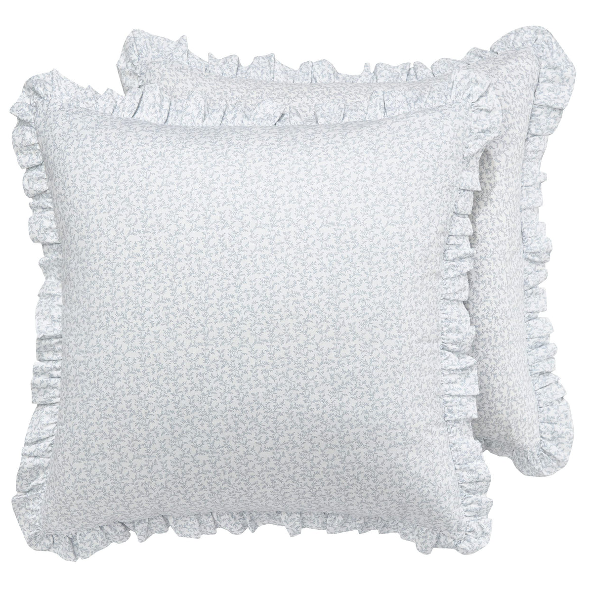 Laura Ashley - 2 Pack European Shams, 100% Cotton Embroidered Pillow Covers