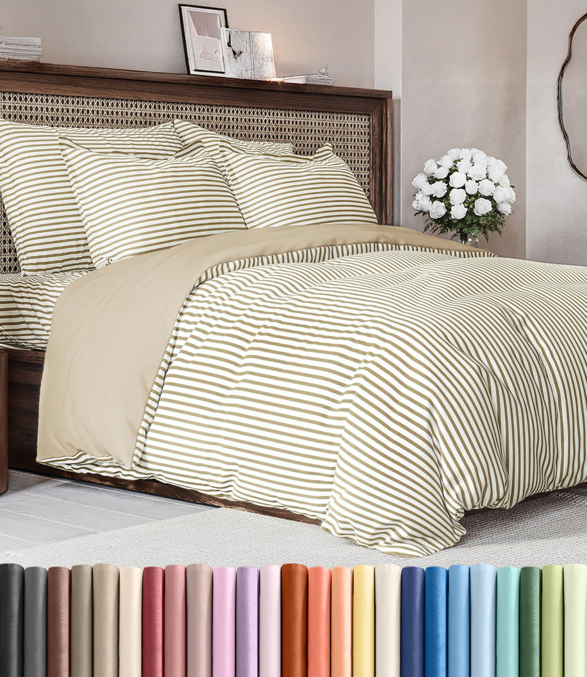 Duvet Cover Queen Size - Extra Soft 3 Piece with Zipper Closure - White