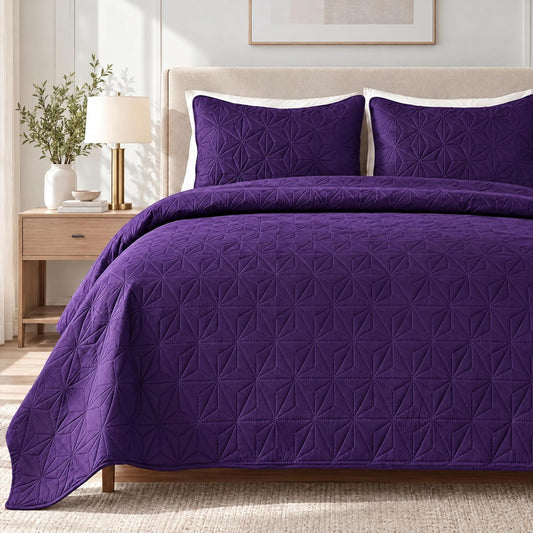 Whale Flotilla Soft King Quilt Bedding Set Lightweight Bedspread
