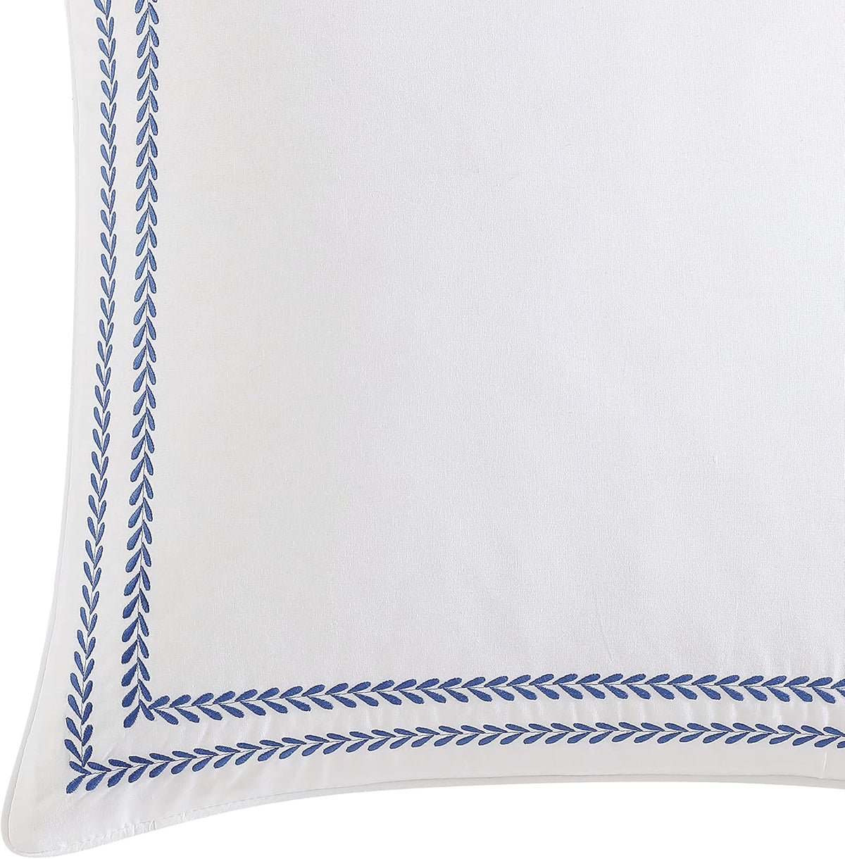 Laura Ashley - 2 Pack European Shams, 100% Cotton Embroidered Pillow Covers