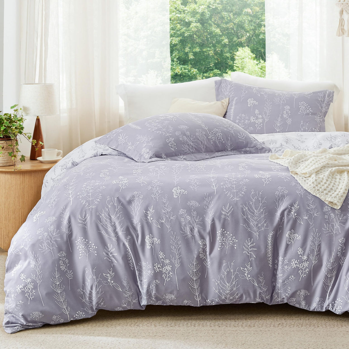 Bedsure Floral Comforter Set Cute Bedding Set Twin/Twin XL Reversible Black