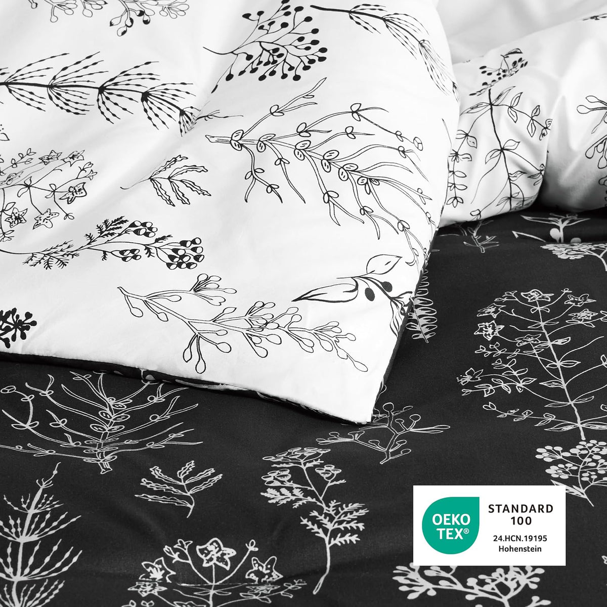 Bedsure Floral Comforter Set Cute Bedding Set Twin/Twin XL Reversible Black